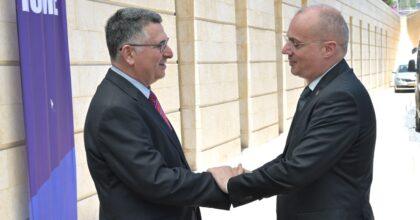 שר החוץ גדעון סער עם שר החוץ של אלבניה איגלי חסאני
