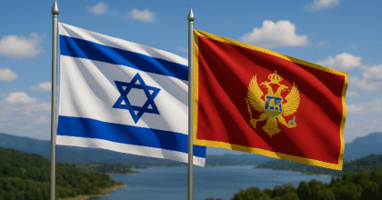 דגל ישראל ומונטנגרו